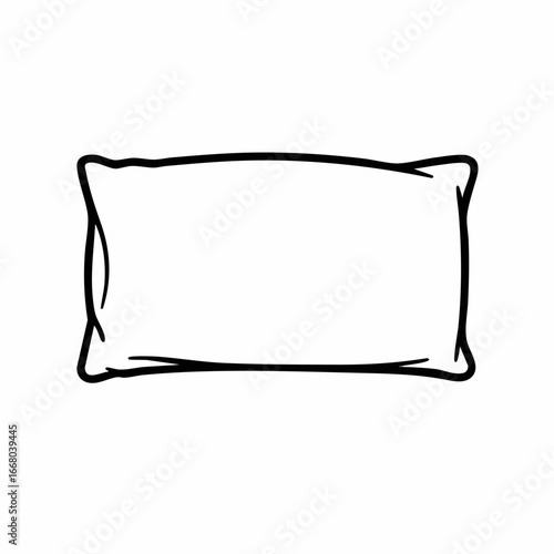 Simple Hand-Drawn Pillow Depicting Rest and Comfortable Sleep.