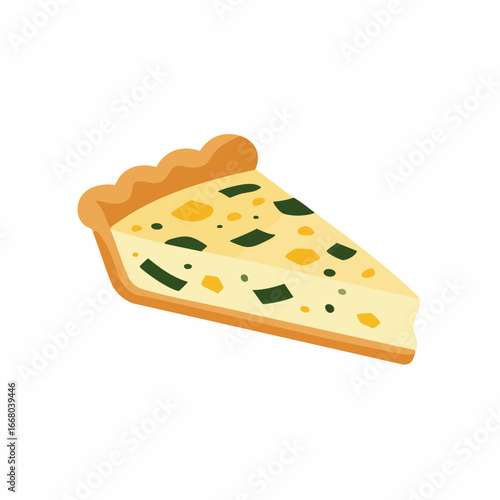 Savory Quiche Slice with Spinach and Cheese Filling