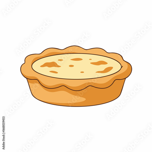 Delicious Cartoon Tart with Golden Crust and Creamy Filling.