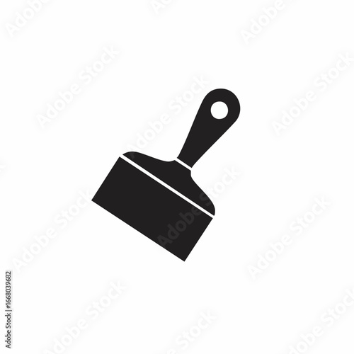 Angled Black Putty Knife Icon Illustration