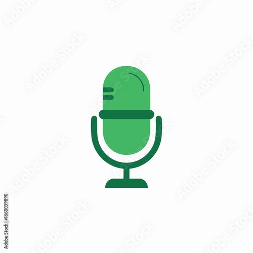 Retro Green Microphone Icon Design Illustration