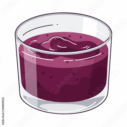Delicious, Freshly Made Berry Smoothie Served in a Clear Glass