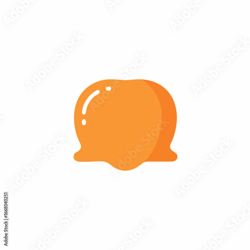Stylized Orange Jelly Blob with Glossy Highlight and Dripping Bottom Edge