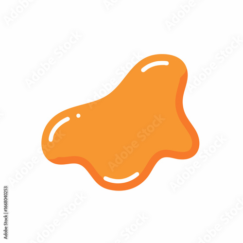 Abstract Orange Blob: Irregular Shape, Glossy Texture