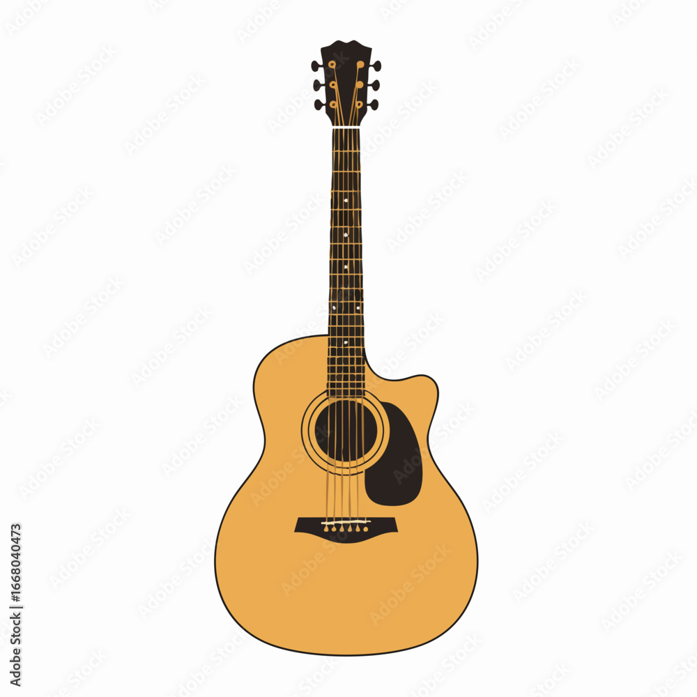Fototapeta premium Light Brown Acoustic Guitar with Black Pickguard