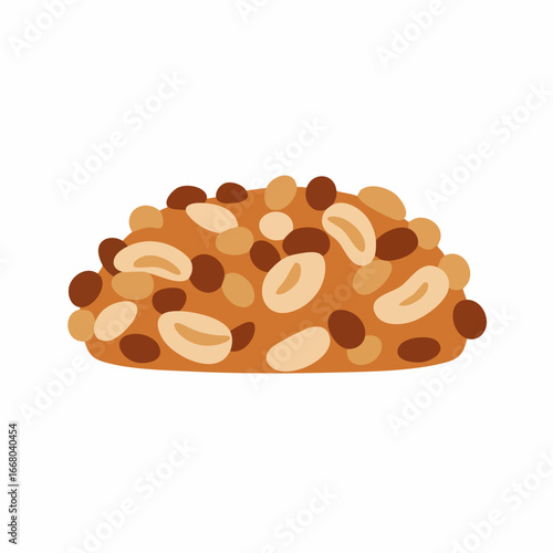 Colorful Nut and Seed Cluster Snack Illustration