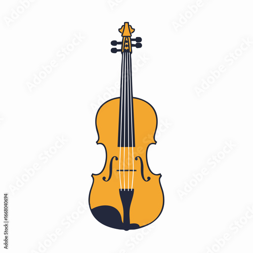 A Detailed Illustration of a Classic Yellow and Black Violin