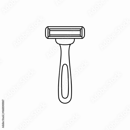 Simple Outline of a Razor Depicting Personal Grooming and Shaving