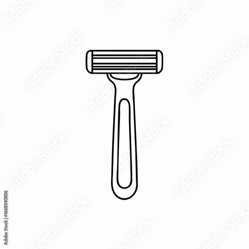 Simple Black and White Razor Depicting Personal Grooming and Hygiene