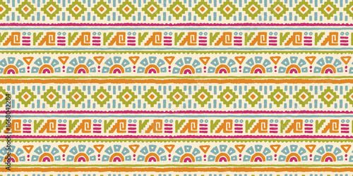 Hand drawn  abstract seamless pattern, ethnic background, aztec style - great for textiles, banners, wallpapers, wrapping - vector design