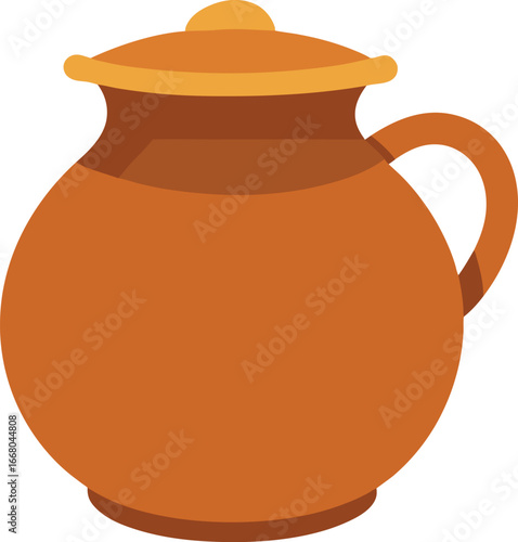 clay pot isolated on white