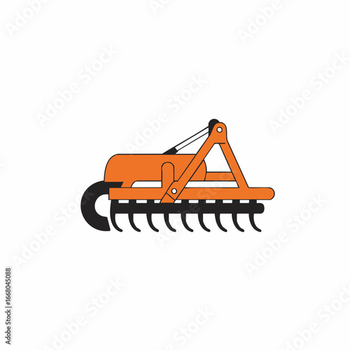 Orange Agricultural Harrow Attachment for Farm Equipment