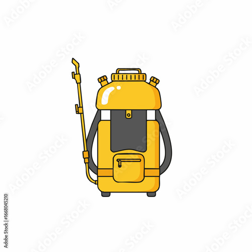 Yellow Backpack Sprayer with Extended Nozzle for Pest Control.