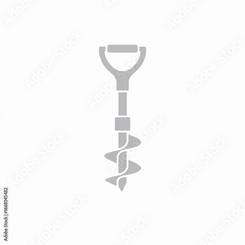 Simple Gray Illustration of a Ground Drill