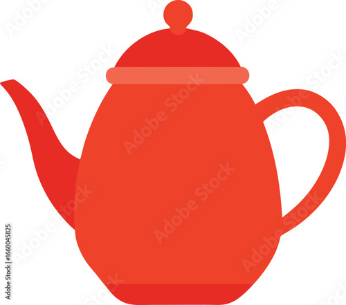 red teapot isolated on white background