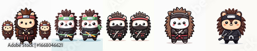 cute hedgehog vector in ninja costume