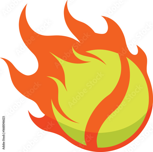 vector illustration of a fiery dragon