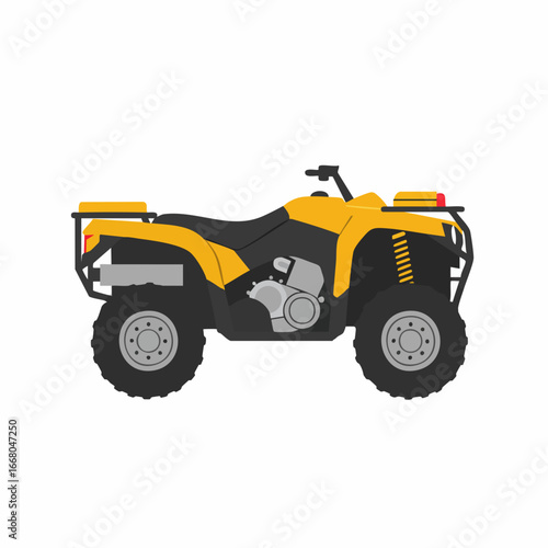 Detailed Yellow ATV Illustration for Off-Road Adventures and Recreation