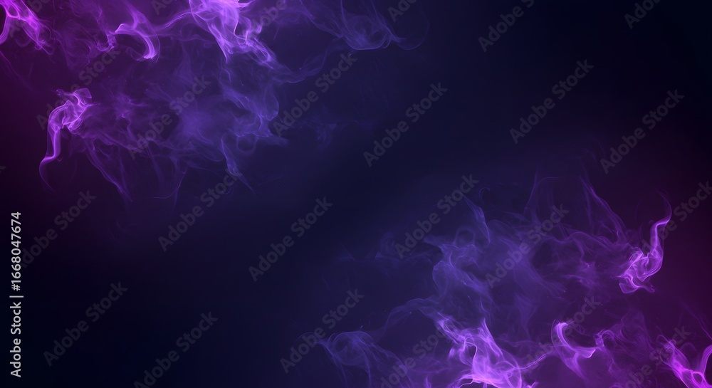 Obraz premium Vibrant abstract flowing purple and pink smoke or liquid motion effect background, creating an ethereal and dynamic visual frame on a dark backdrop