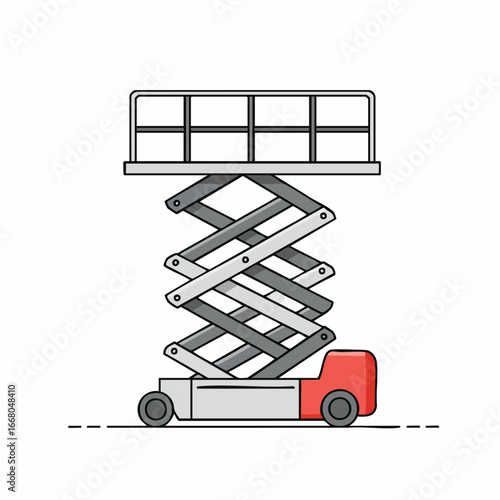 Simple Illustration of a Portable Scissor Lift