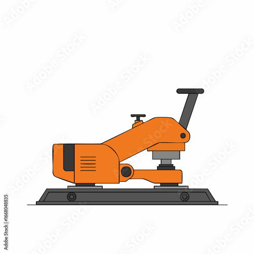 Orange and Gray Heavy Duty Industrial Paper Hole Puncher Illustration