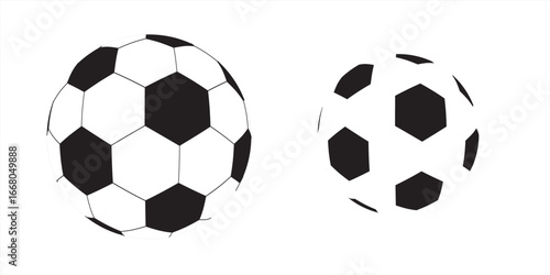 lassic Black and White Soccer Ball Vector Illustration, Football Icon Isolated on White Background, Sports Equipment Graphic Design for Game, Training, Match, Tournament, Logo or Poster Use