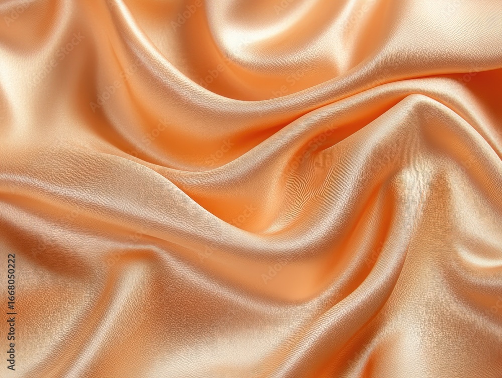 Fototapeta premium Peach silk fabric drapes
