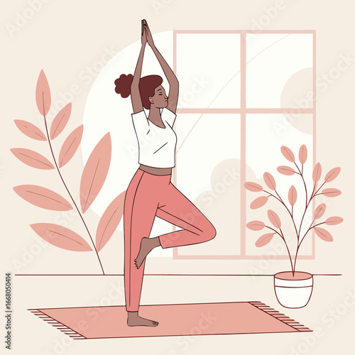 woman doing yoga