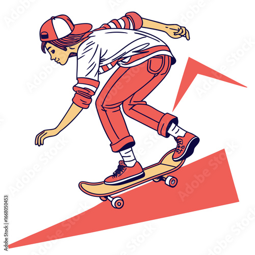 vector illustration of a snowboarder