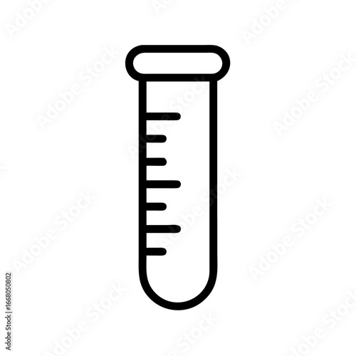 Test tube vector icon laboratory glassware equipment science experiment chemistry research medical line art 100 on transparent background