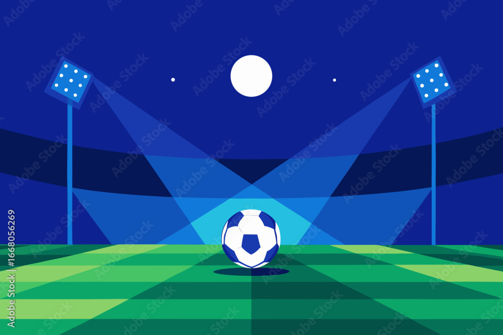 Naklejka premium soccer ball on green field
