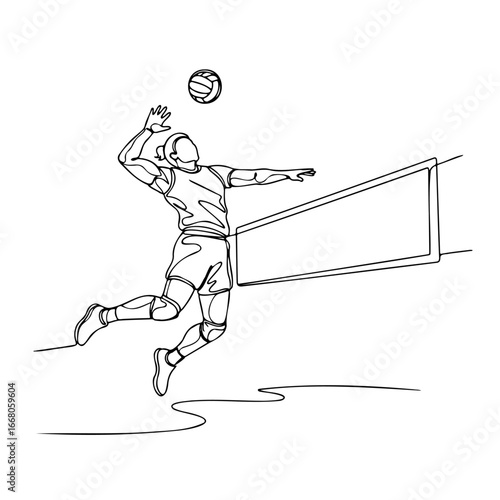 Volleyball Player Spiking