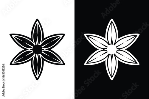Minimalist Star Anise Icon Silhouette Vector for Creative Projects