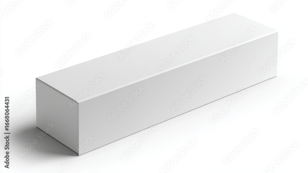 Naklejka premium Stunning photo of long Rectangle Box White Blank Mockup.