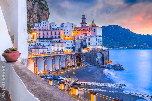 Amalfi, Italy. Atrani small colored town, Tyrrhenian Sea - Costa Amalfitana