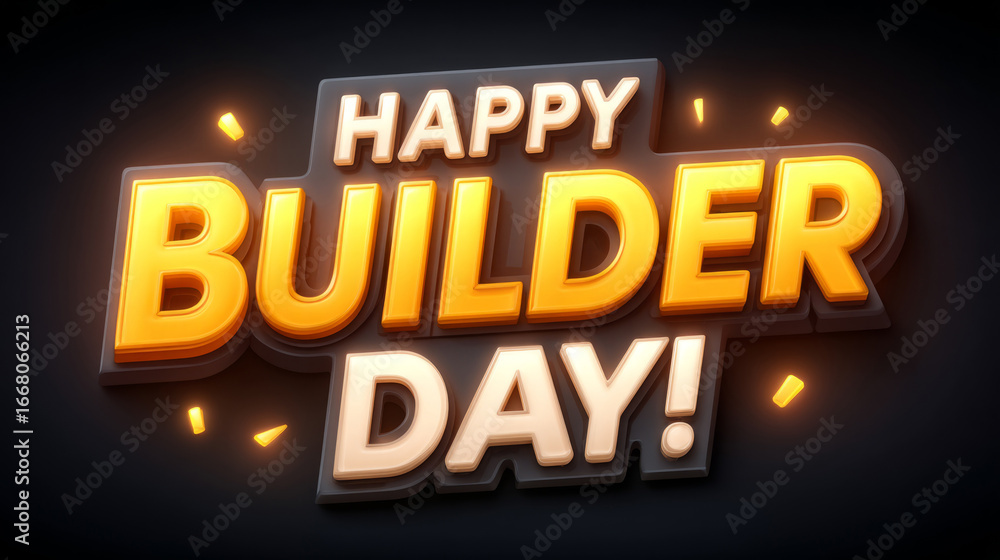 Obraz premium Festive Builder’s Day banners with bold text