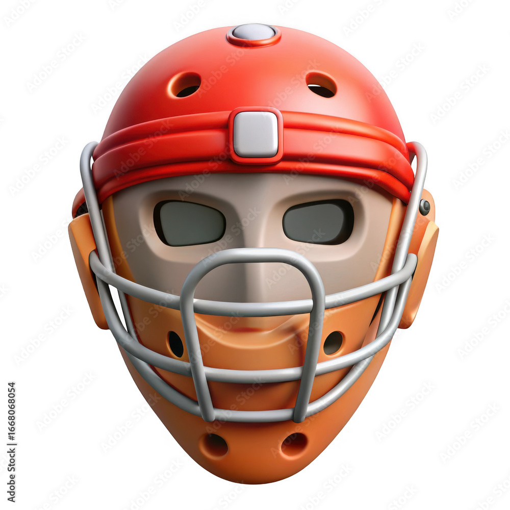 Fototapeta premium 3d hockey goalie mask with cage isolated on transparent background