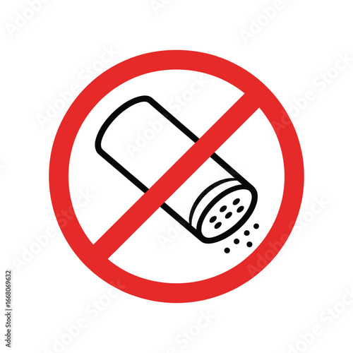 A "no salt" sign for dietary restrictions and a healthy lifestyle.

