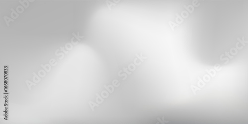 Silver foil background with metal mirror texture. Chrome gradient surface with light gloss simple abstract. Blured Vector Mesh