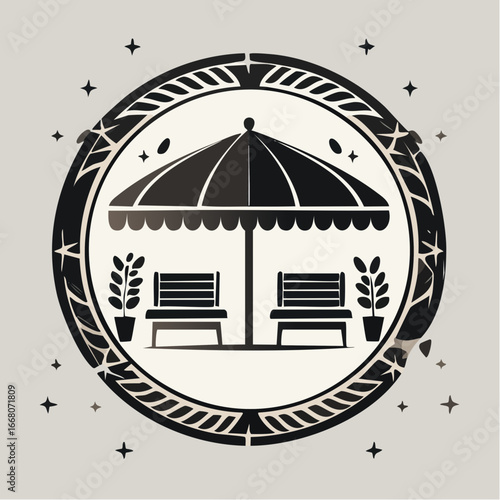 rest area vector icon