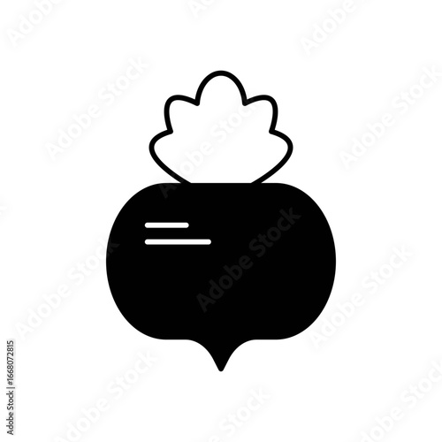 Radish Vegetable Fill Icon: Healthy Food and Produce