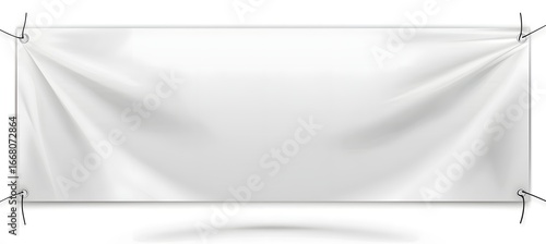 Fototapeta Naklejka Na Ścianę i Meble -  Mock up vinyl banner on white background vector illustration