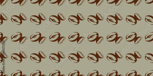 Coffee beans pattern background. Coffee Bean Brown Color Seamless Pattern Vector