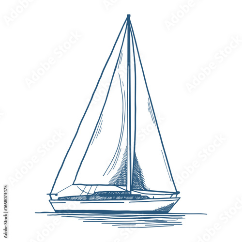 Toile de Jouy inspired wedding ship illustration. Wedding hand dawn ceremony icon. Elegant line art minimalist venue sketch. Elements for wedding, monogram, invitation, greeting, birthday card.