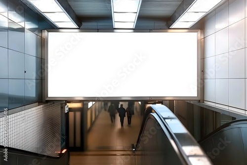 Wallpaper Mural Mockup image of Blank billboard white screen posters and led in the subway station for advertising  Torontodigital.ca