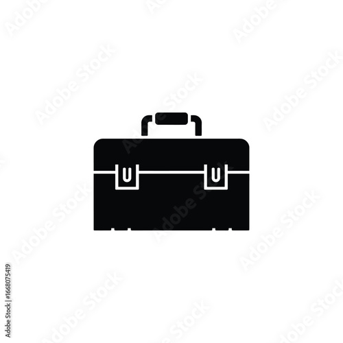 Black Toolbox Icon Isolated On Transparent Background,Repair Container Symbol