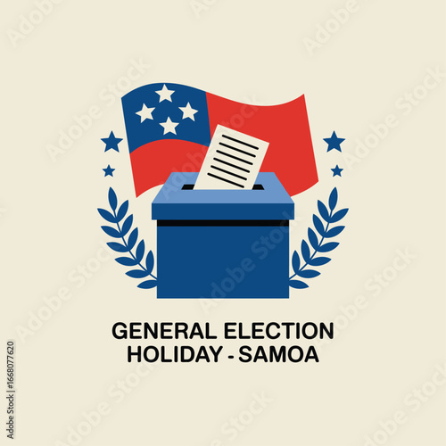 Samoa General Election Holiday Minimal Flat Vector Illustration