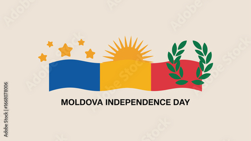 Moldova Independence Day National Celebration Flag Design