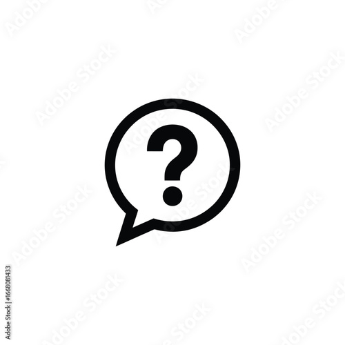 Question Mark Inside Speech Bubble Icon Isolated with Transparent Background