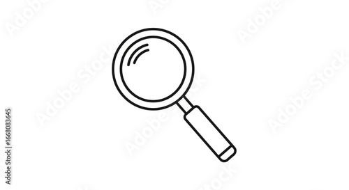 Magnifying Glass Icon Symbolizing Search, Zoom, and Investigation in Vector Format